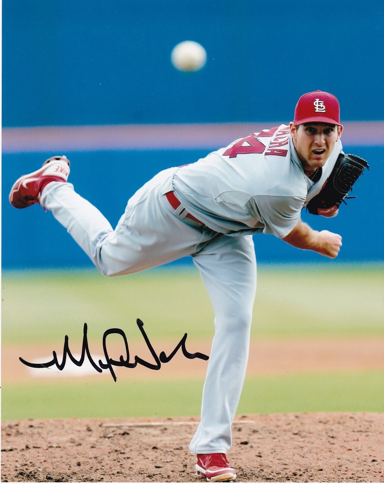 MICHAEL WACHA ST. LOUIS CARDINALS ACTION SIGNED 8x10