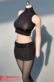 1/6 Female figure tight-fitting shoulder-cut T-shirt bottoming vest clothing model for 12 inch action figure accessories-aliexpress