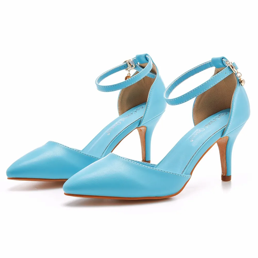 Breakj Breakj Cm Large-Size Sandals Fine-Heeled Pointed Sandals White Pointed Shoes Women's High Heels Wedding Shoes