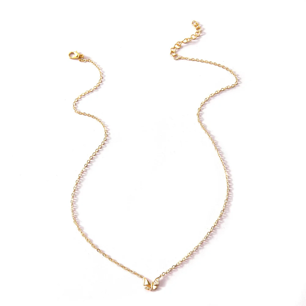 Butterfly Zirconia Gold-Plated Necklace