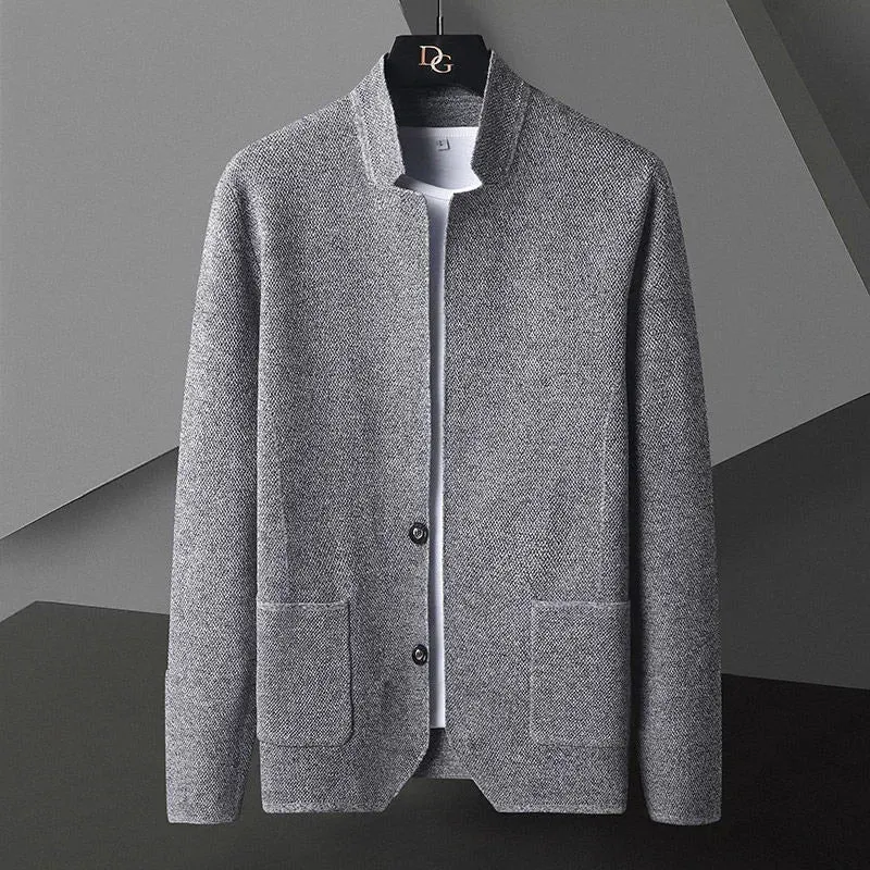 Men's Sterling Knit Cardigan &ndash; Stand Collar Two-Button Layer &ndash; view 2