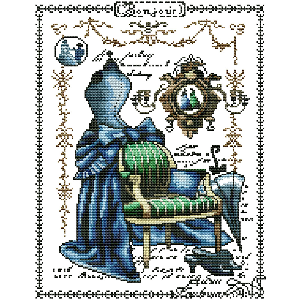 

Sofa Wedding Dress - 11CT Stamped Cross Stitch - 40*50CM, 501 Original