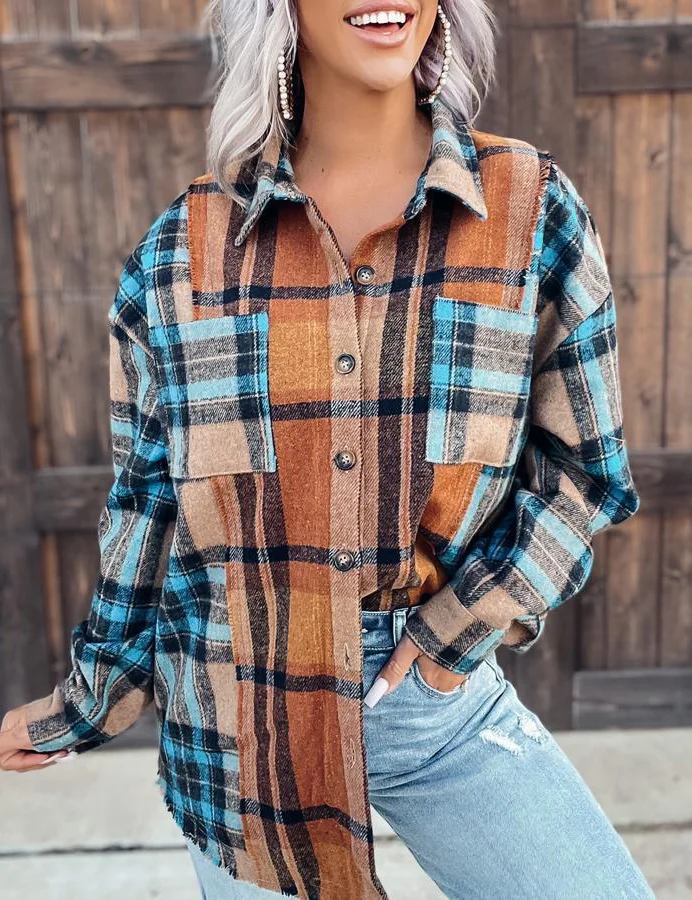 Plaid Pocket Shirt Coat