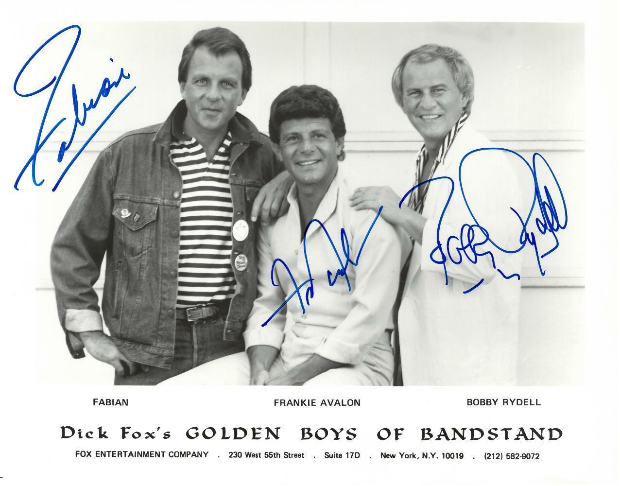 Fabian/Frankie Avalon/Bobby Rydell Signed Auto 8x10 B/W Photo Poster painting BECKETT #AA01017