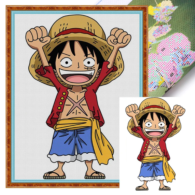Anime One Piece 11CT Stamped Cross Stitch 40*53CM