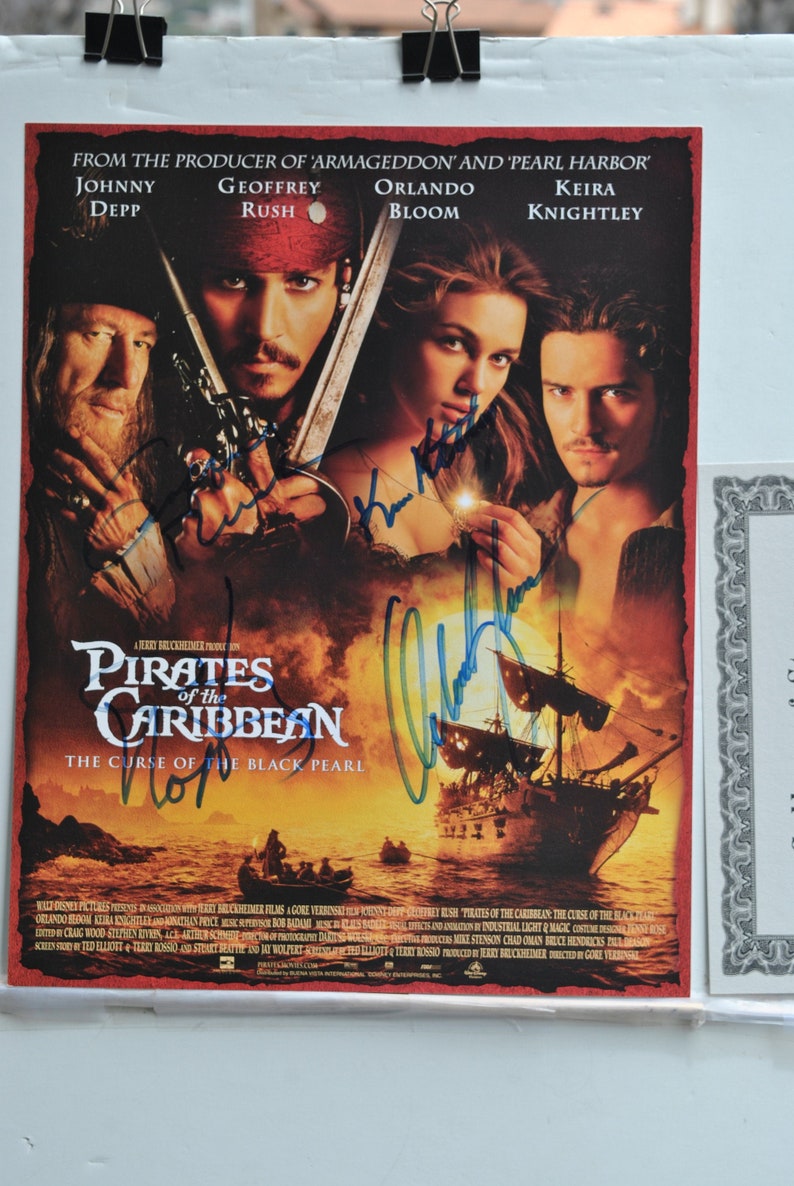 PIRATES Of The CARRIBEAN Cast Signed Photo Poster painting x4 The Curse Of The Black Pearl 11x 14 wcoa