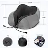 HOMIEE memory pillow neck pillow U-shaped pillow color box set gray (eye mask, storage bag, earplugs) (Light Grey)