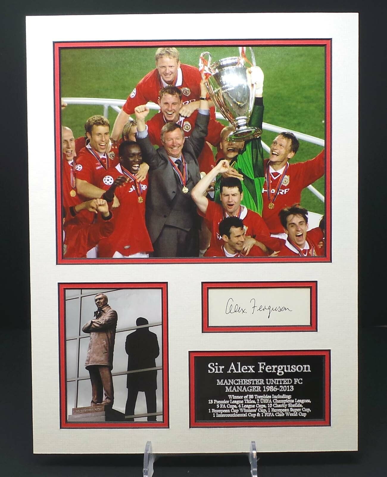 Alex FERGUSON Signed & Mounted Photo Poster painting Display AFTAL RD COA Manchester Utd Manager