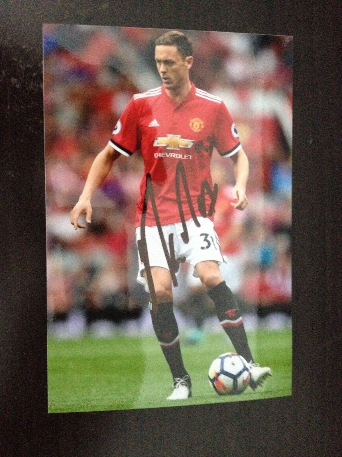 NEMANJA MATIC - MANCHESTER UNITED FOOTBALLER - EXCELLENT SIGNED COLOUR Photo Poster painting
