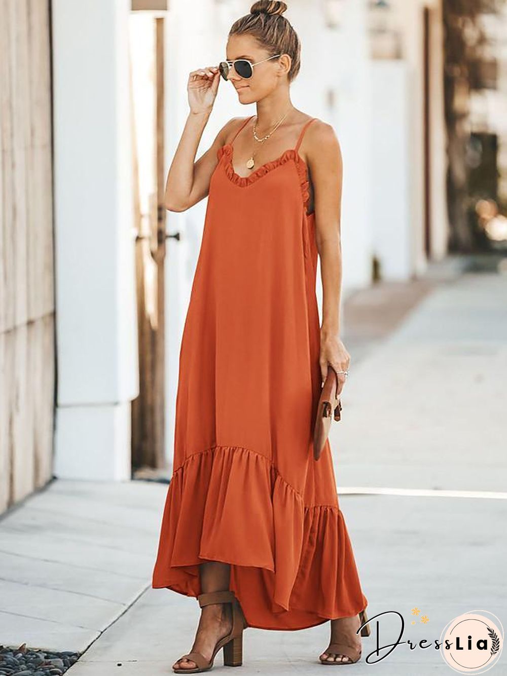 Women's Shift Dress Maxi long Dress Sleeveless Solid Color Ruched Patchwork Summer Casual Black Blue Wine Orange Green S M L XL XXL