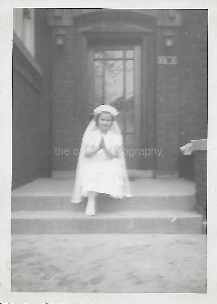 CHURCH GIRL Found Photo Poster paintinggraph bwOriginal Portrait VINTAGE 09 15 X