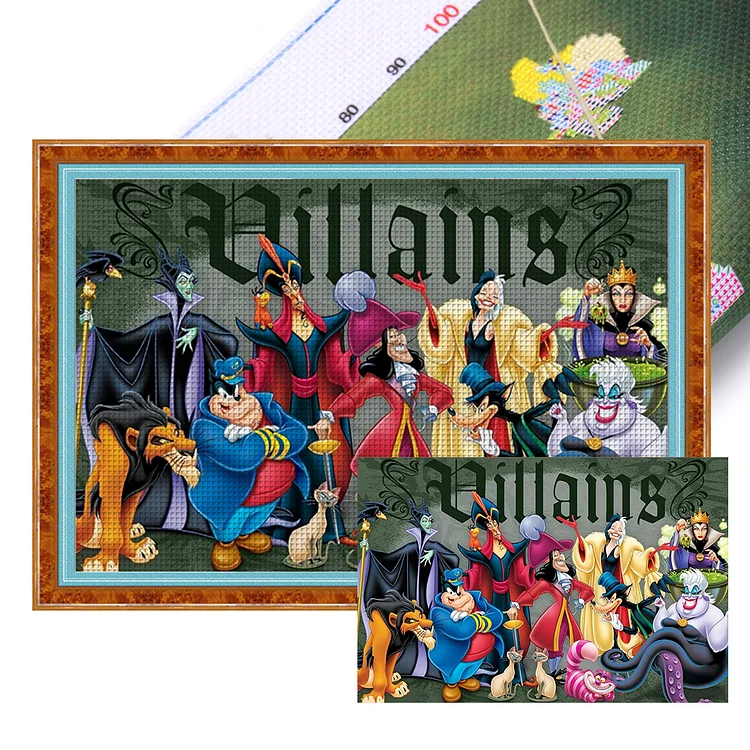 Disney Villains - Printed Cross Stitch 11CT