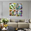 Combo Kit（4PCS)-Diamond Painting-DIY DIY Full Round Drill Hummingbird Stain Glass (30*30CM)