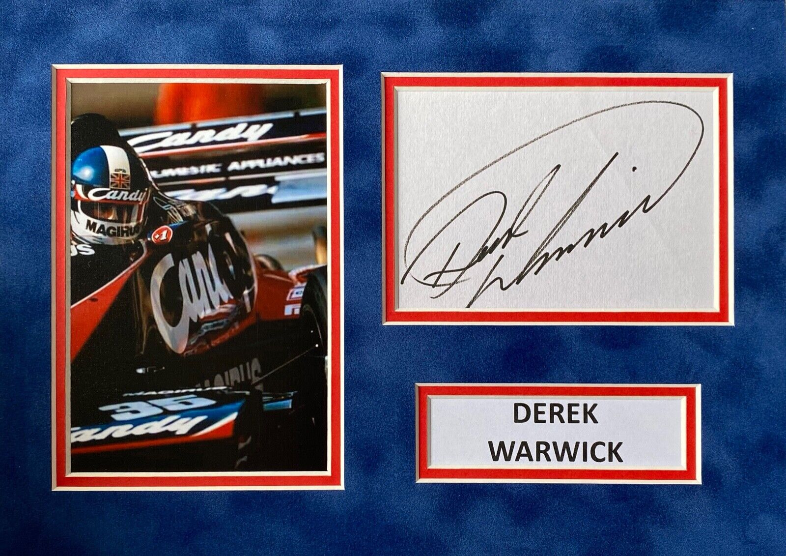 DEREK WARWICK HAND SIGNED A4 Photo Poster painting MOUNT DISPLAY FORMULA 1 AUTOGRAPH F1