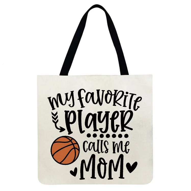 AL™ Basketball Printed Shoulder Shopping Bag Casual Large Tote Handbag-Annaletters