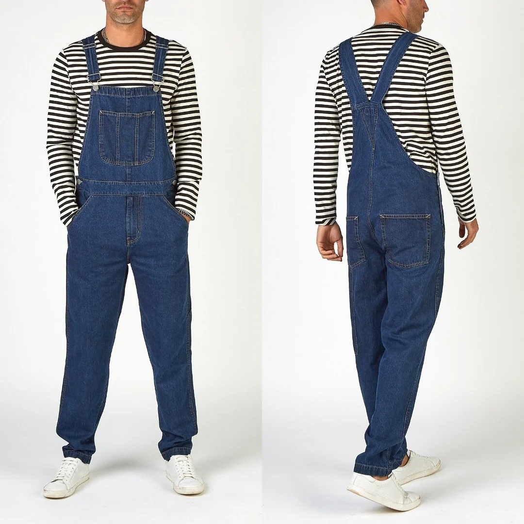 Men's Denim Overalls, Suspenders One-piece Jumpsuit