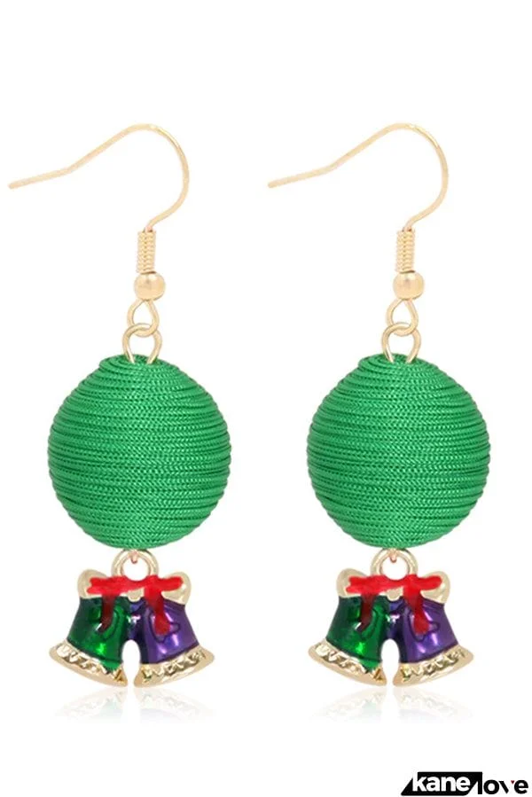 Bohemian Lightweight Christmas Tree Tassel Beaded Earrings