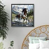 Cheval - perceuse ronde peinture diamant - 40*40cm
