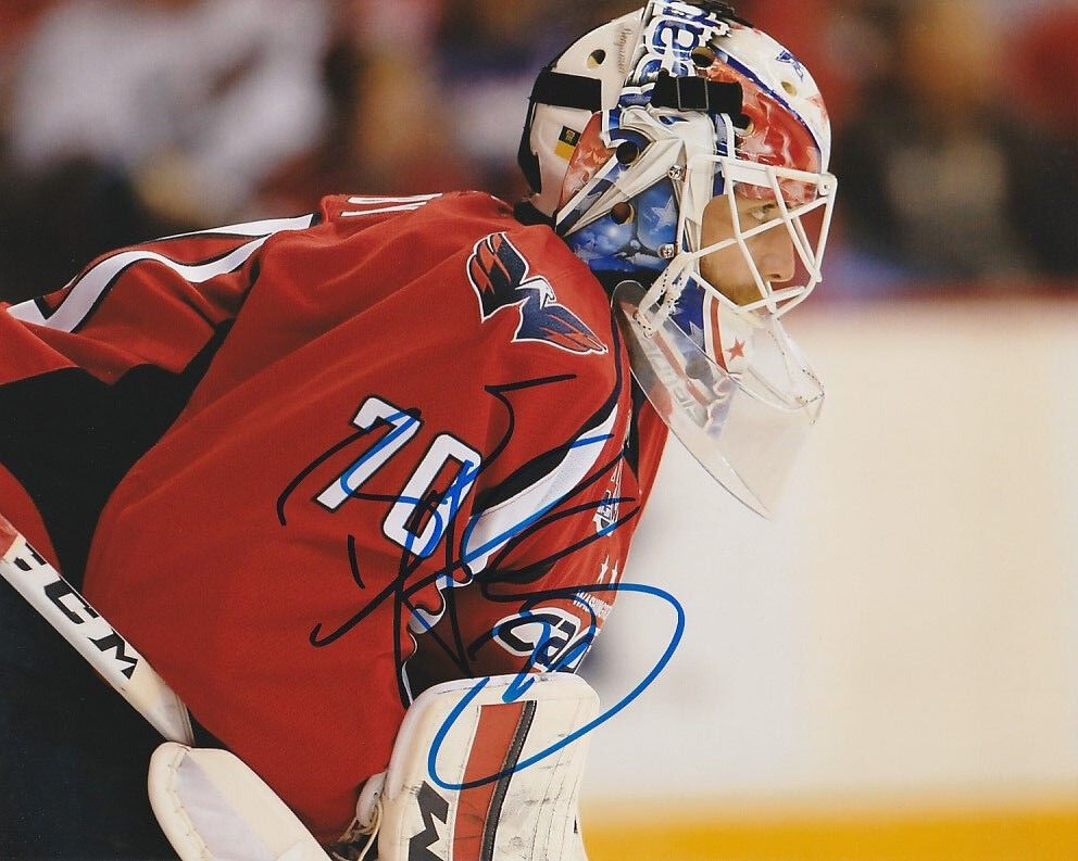 BRADEN HOLTBY SIGNED WASHINGTON CAPITALS GOALIE 8x10 Photo Poster painting! EXACT PROOF!