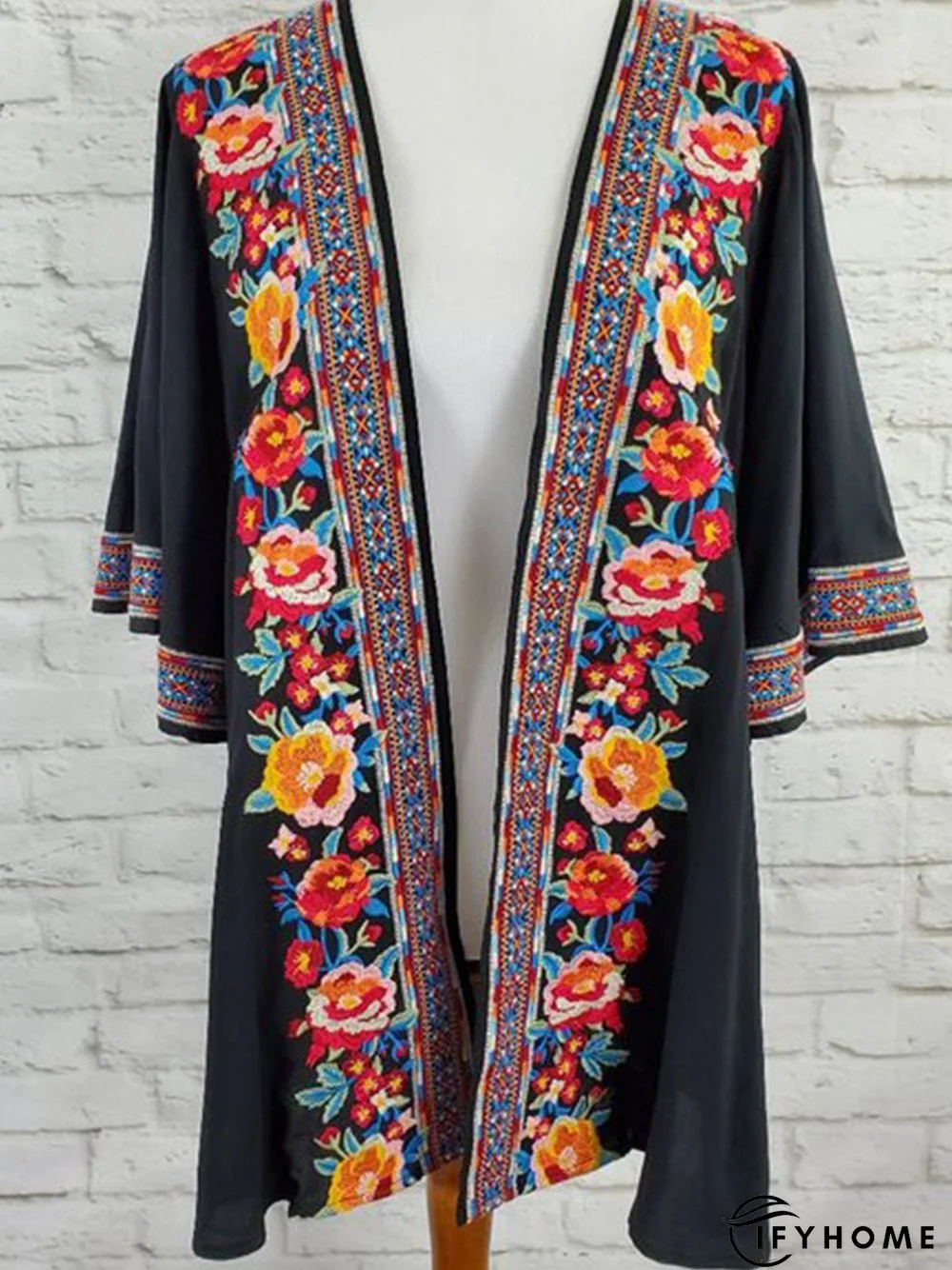 Vintage Floral Half Sleeve Cardigan | IFYHOME