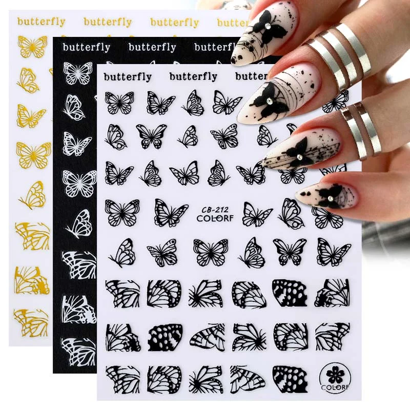 Dandelion Flower 3D Nail Stickers Women Face Abstract Butterfly Image Sexy Girl Christmas Slider Design Polish Nails Art Decals-Nail Inspo