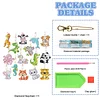 15pcs 2D Flat DIY Diamond Painting Keychain Double Sided Drill Keyrings (Animal)