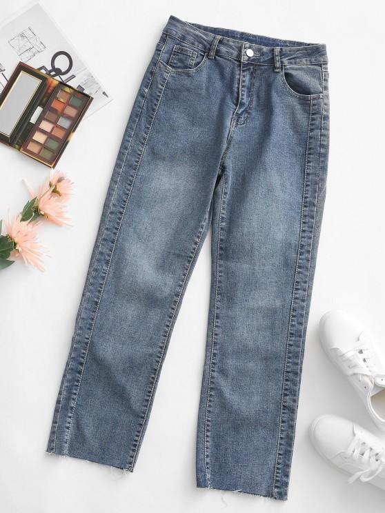 Raw Cut Hem Pocket High Rise Mom Jeans
