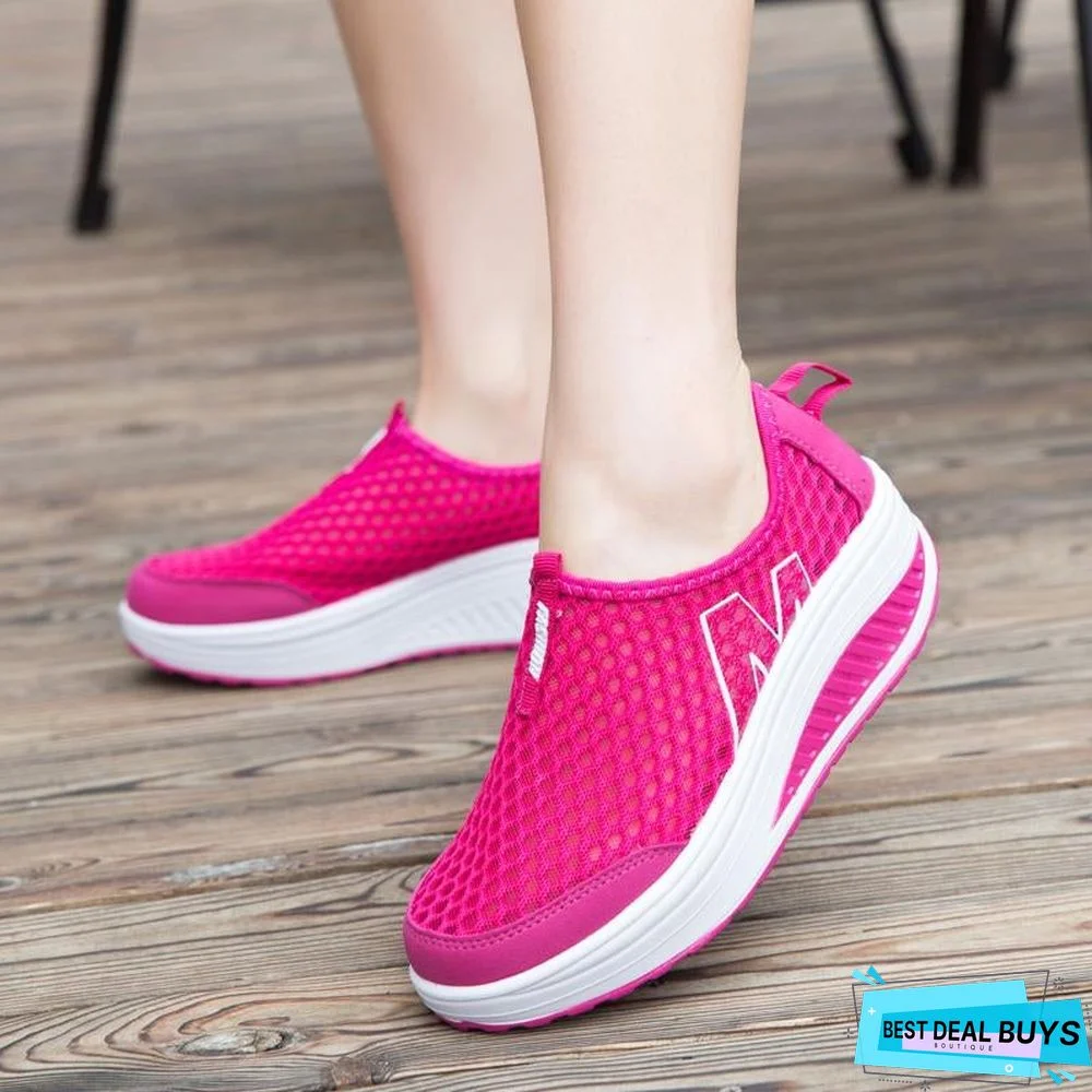 Women's Shoes Casual Breathable Sport Fashion Shoes Walking Flats Height Increasing Women Loafers