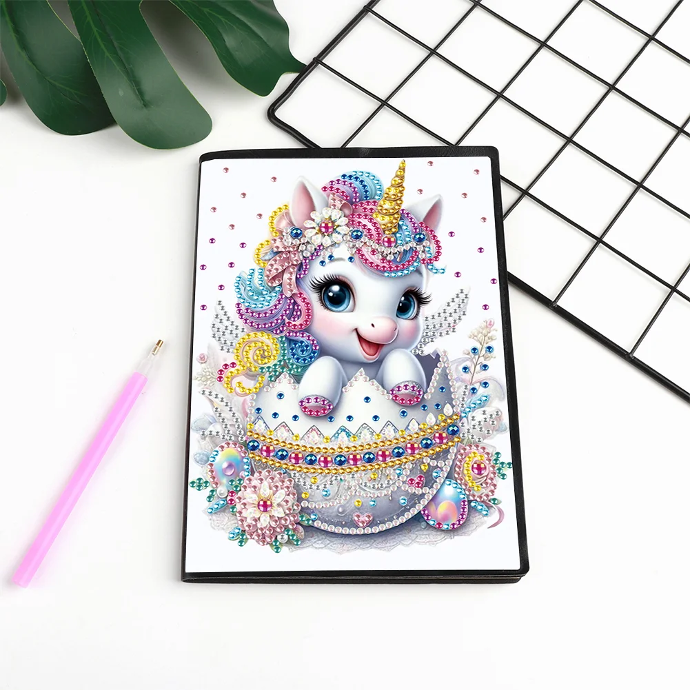 DIY Unicorn Special Shaped Diamond Painting Diary Book 50 Pages for Adults Kids