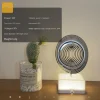 Modern RGB Table Lamp with Swirl Wind Design, Unique LED Art Decor Bedside Table Lamp with Metal Art Geometric Pattern for Bedroom Living Room Home Office