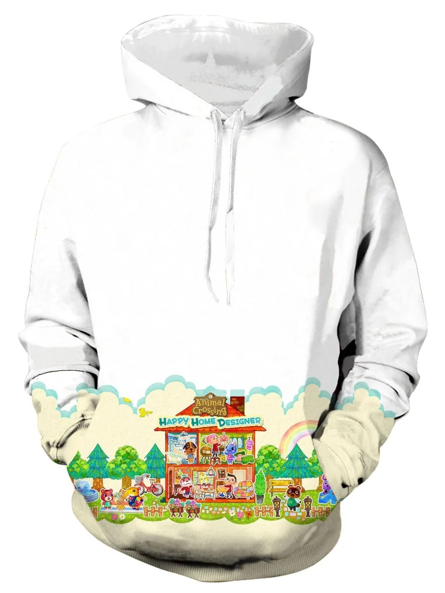 Animal Crossing Hoodie 3D Floral Cartoon Cosplay Hooded Sweatshirts