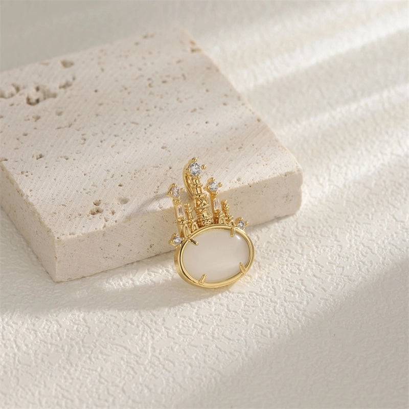 1 PCS/Package Hole 10mm+ Copper Zircon 18K Gold Plated Heart Shape Flower Pendant