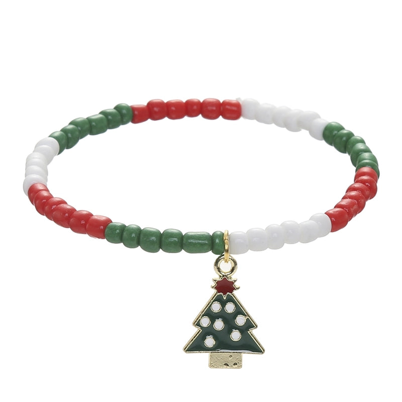 Christmas Bracelet Santa Claus Christmas Tree Peach Heart Snowflake Soft Bracelet