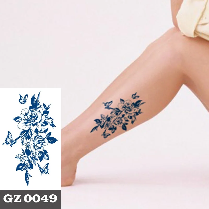 1Pcs Ink Juice Butterfly Text Tattoos Body Art Waterproof Temporary Tattoo Sticker For Men Women