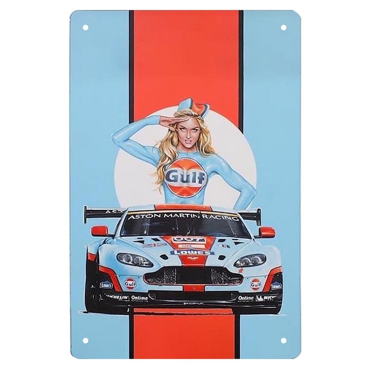 Course automobile du Golfe - Enseigne Vintage Métallique/enseignes en bois - 20*30cm/30*40cm