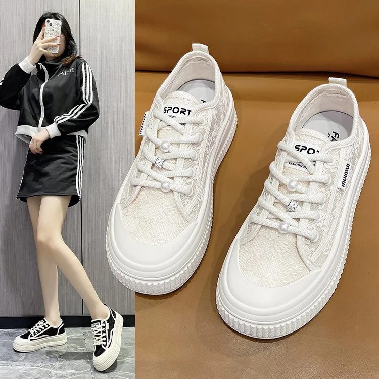 Churchf Churchf Shoes Women's Summer Thin Net Breathable Fisherman's Shoes 2024 New Lace Casual White Shoes-Outfit Ideas