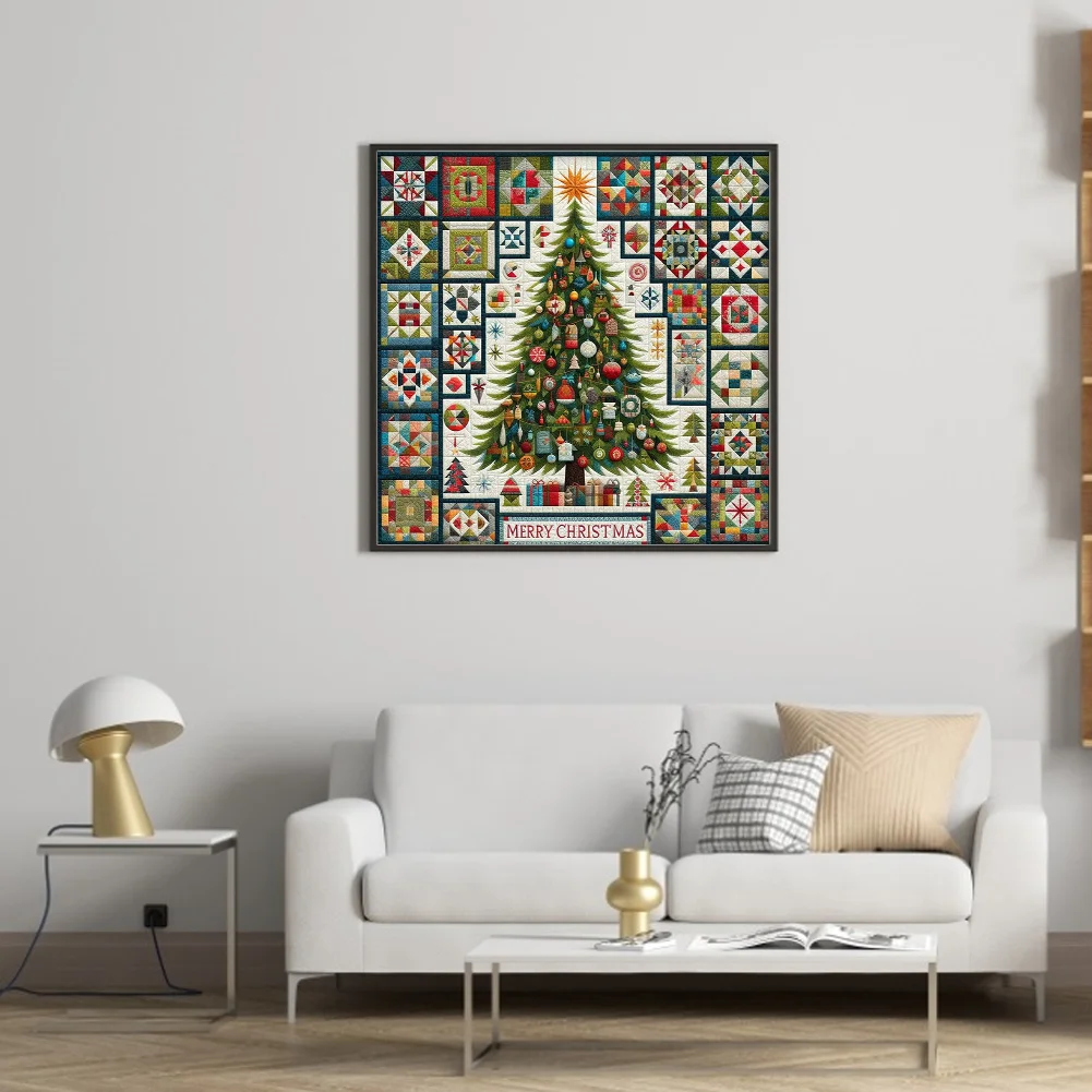 14CT Full Stamped/Counted Cross Stitch Kit - Xmas Tree (40*40CM)