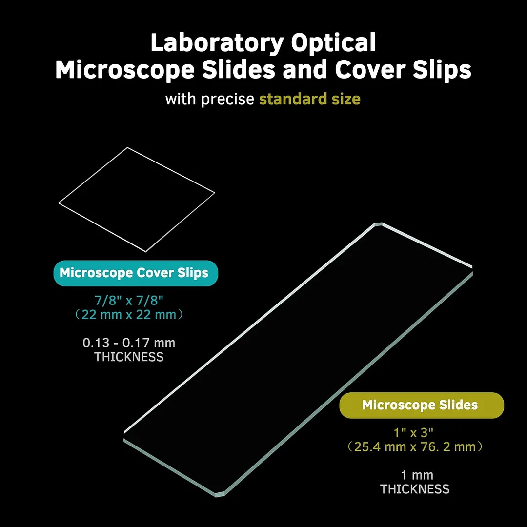 50 Microscope Slides, Blank Glass Slides for Microscope, Pre-Cleaned Laboratory Microscope Slides, Well-Made Ultra-Clear Optical Glass