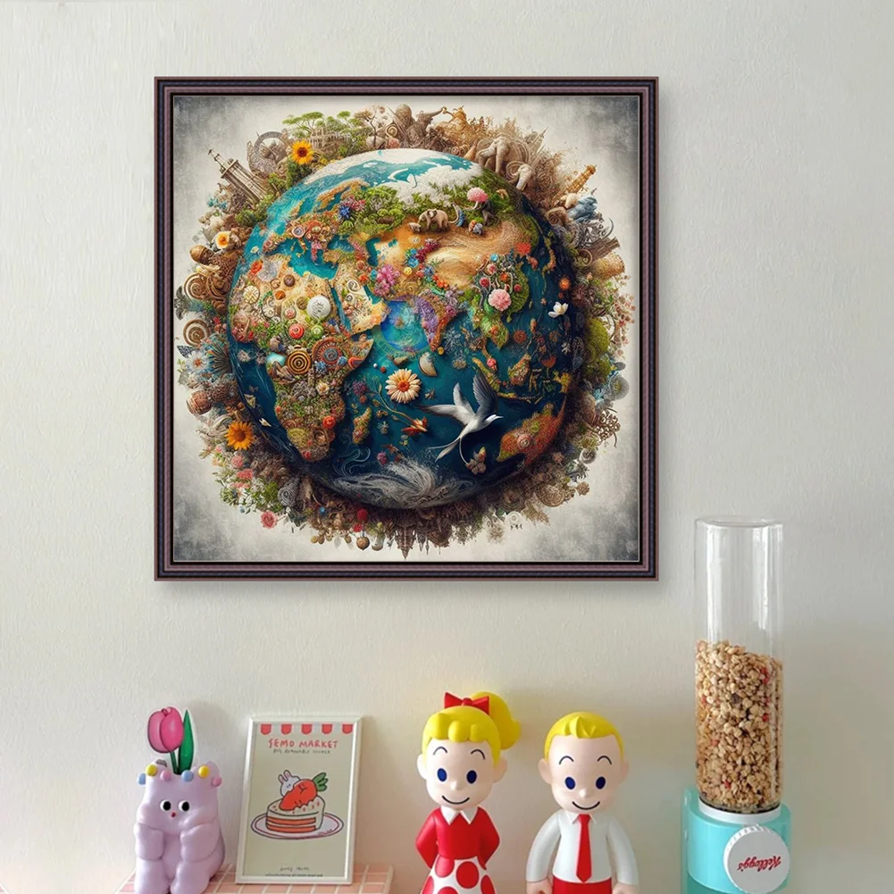 14CT Full Stamped Cross Stitch - Earth(Canvas|50*50CM)