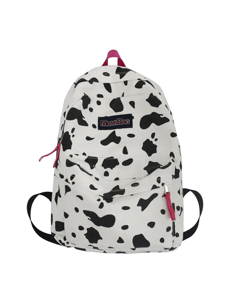 Preppy Style Women Canvas Print Backpack Casual Ladies Large Rucksack (Cow)