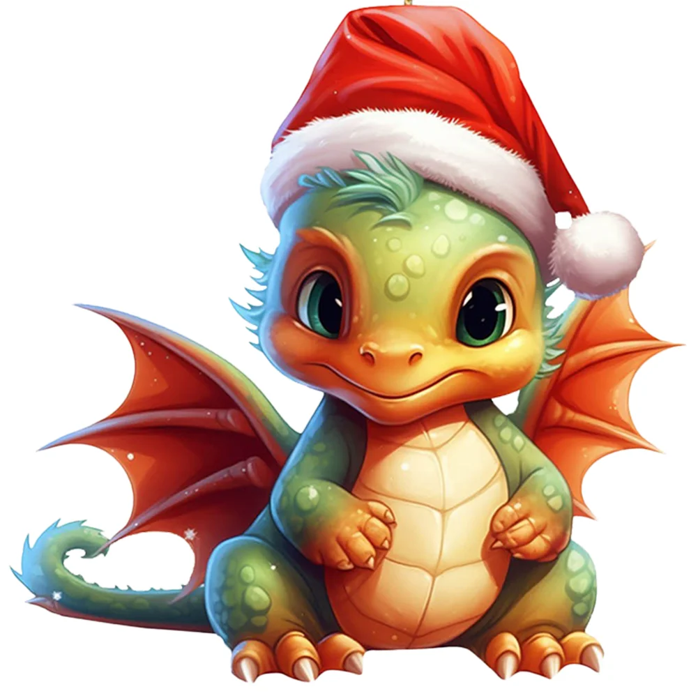 Statue Of Baby Dragon Acrylic Handmake Dinosaur Figurines Cartoon (Light Green)