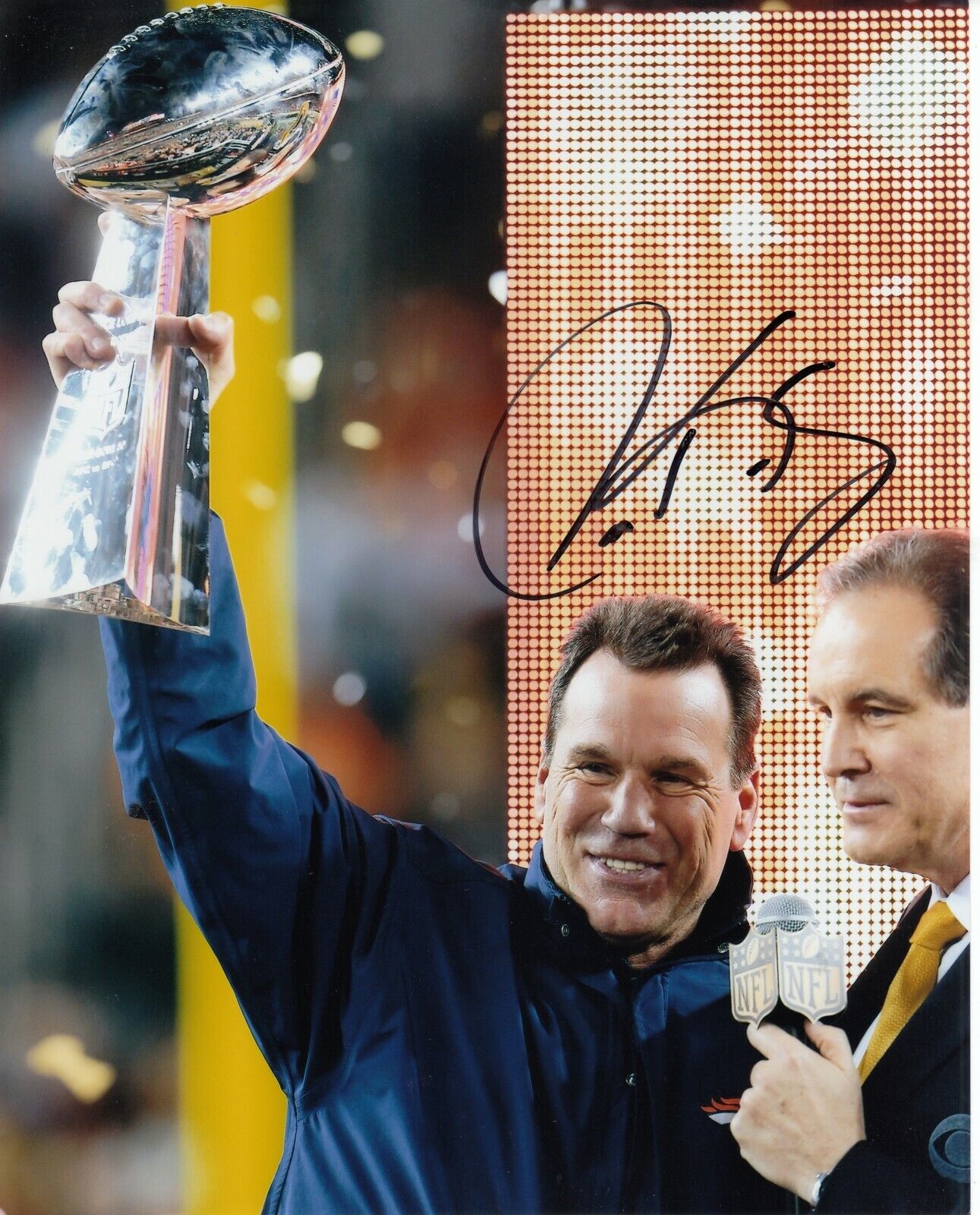 Gary Kubiak #0 8x10 Signed Photo Poster painting w/ COA Denver Broncos