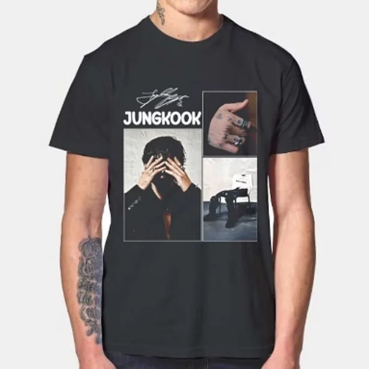Calvin Klein x BTS Jungkook Black Men Monogram Logo T-shirt