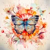 Diamond Painting -DIY Round Drill Butterfly on A Flower(40x40cm)