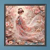 Beaut&eacute; geisha japonaise-peinture diamant ronde-40*40cm