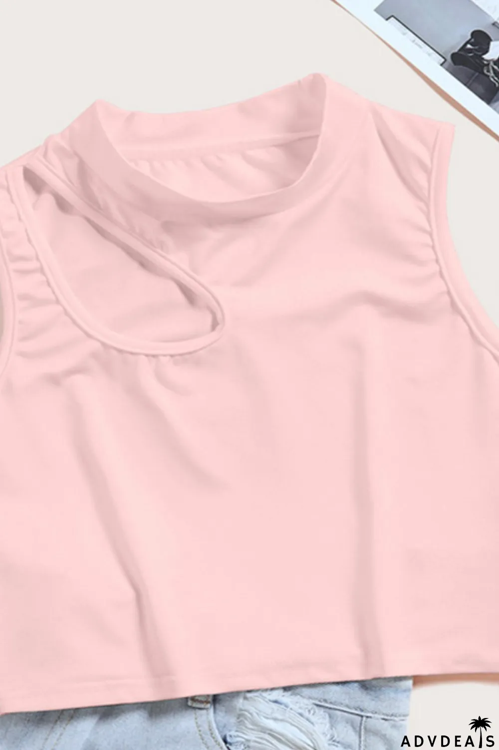 Blue Sexy Solid Patchwork Half A Turtleneck Tops