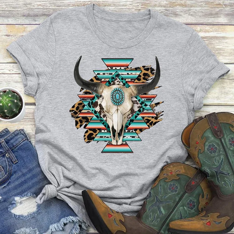 Cow Skull T-shirt Tee-05854