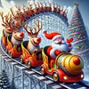 Diamond Painting-DIY Full Round Drill Roller Coaster Santa(40*40CM）
