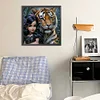 Diamond Painting-DIY Full Round Drill Girl and Tiger