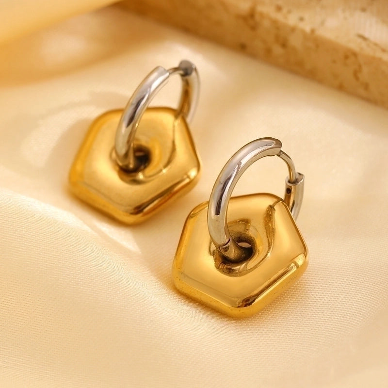 1 Pair Casual Minimalist Streetwear Geometric Plating 304 Stainless Steel Drop Earrings